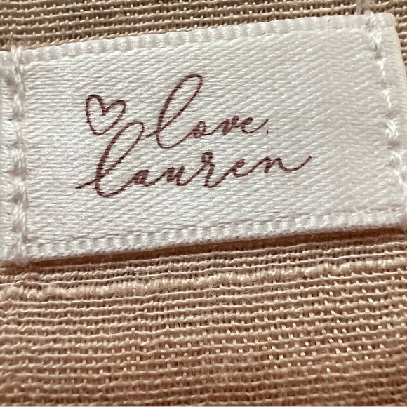 LC LAURA CONRAD Sheer Peach Square Neck Peasant Boho Top Women's Size M - Picture 14 of 16